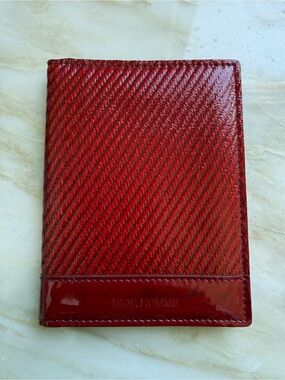 Hedi Slimane era Dior Homme Red Textured Leather Card Holder